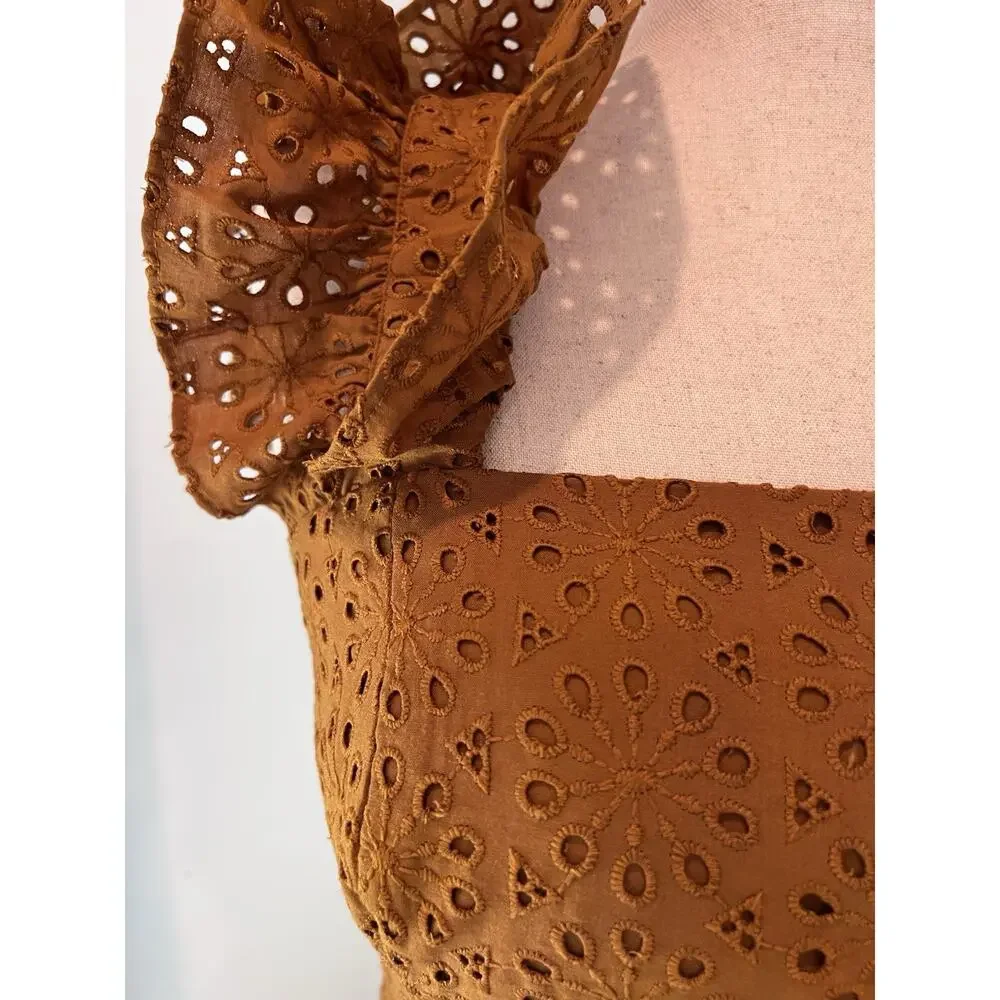 LILY PULITZER (8) Lolina Midi Set NWT Toffee Sunburst EYELET Luxury MSRP 298.00 - Picture 5 of 16